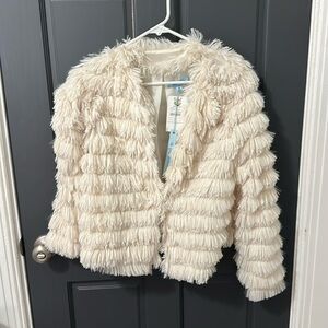 BRAND NEW shaggy cream jacket